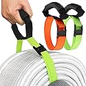 HUDLL Heavy Duty Storage Straps with Handle(2 Pack) for Cables, Ropes and Hoses, Extension Cord Organizer with Handle and Easy Adjustable Steel Black