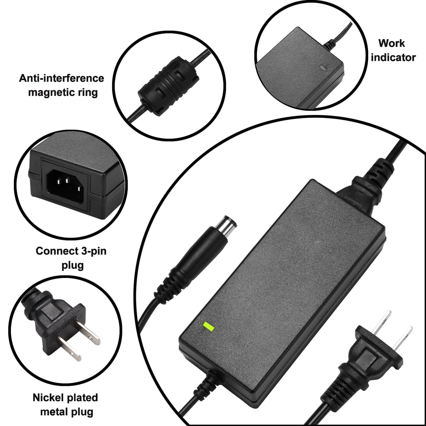 48vdc Power Supply, 48v Power Supply Compatible with Cisco Phone Models 8811, 8841, 8851, 8861, 8961, 9951.