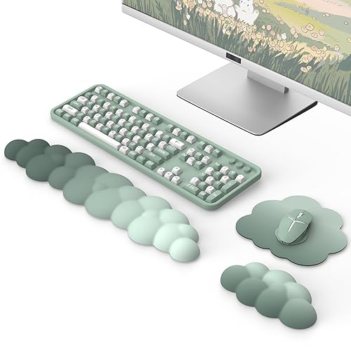 MoKo Cloud Wrist Rest, Ergonomic Cloud Keyboard Wrist Rest with Mouse Rest Wrist Pad, Durable Polyester Cloud Arm Rest Wrist Pad for Keyboard