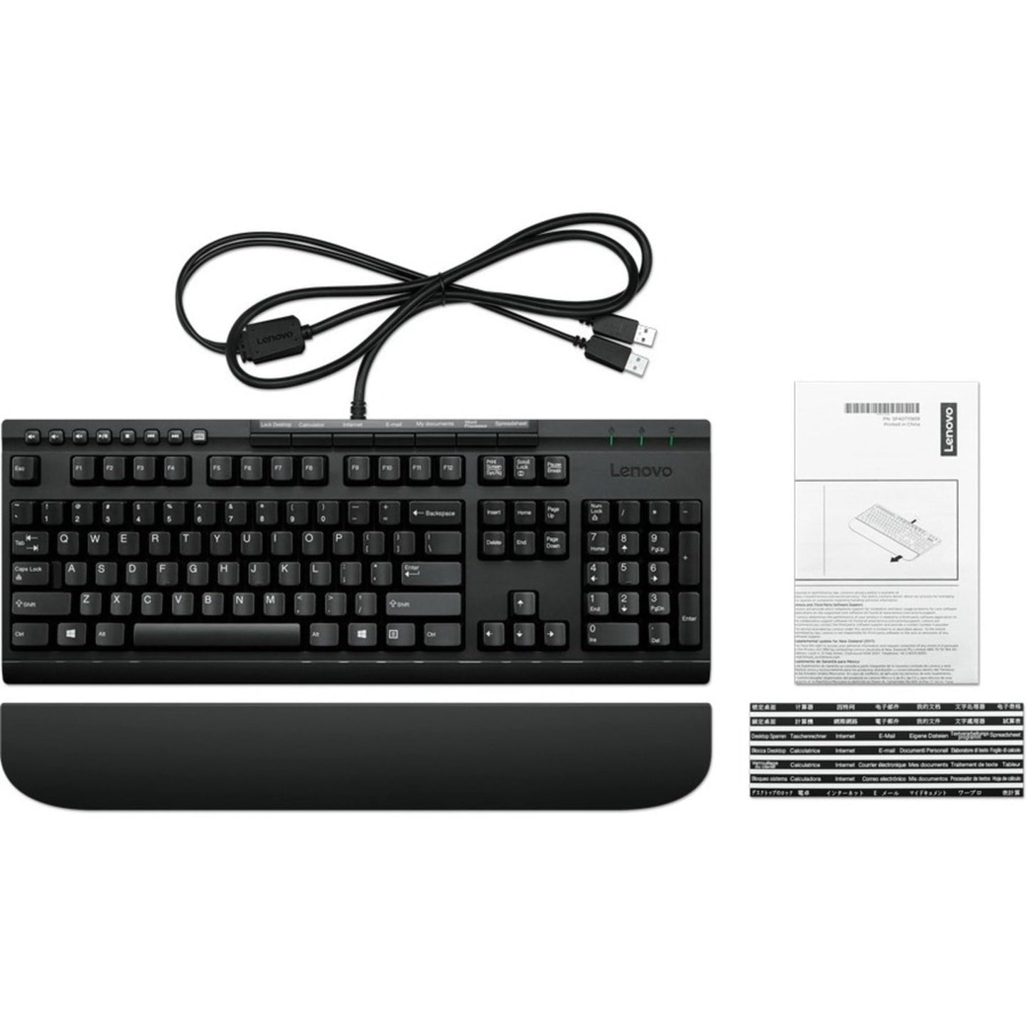 Keyboard - USB - English - US - Black - for 100e Chromebook (2nd Gen) MTK; 300e Chromebook (2nd Gen) MTK; ThinkCentre M90n-1 IoT