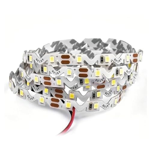 DEMASLED LED Lighting 24V 16.4ft UL Listed Warm White 2835 SMD Zig-Zag LED Strip Lights Dimmable 660lm/m 6.2W/m 300 LEDs 60 LEDs/m IP33