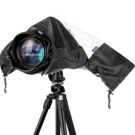 Altura Photo Camera Rain Cover - Professional Waterproof Lens Jacket Covers with Dual Hand Sleeves and Full-Length Zipper - Weather Protector