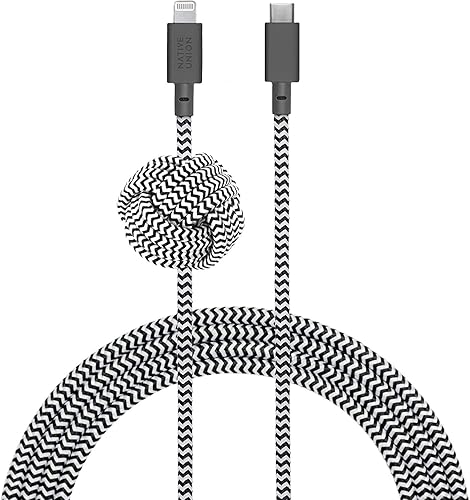 Native Union Night Cable - 10ft Ultra-Strong Reinforced Durable USB-C to Lightning [MFi Certified] Charging Cable with Weighted Knot Compatible…