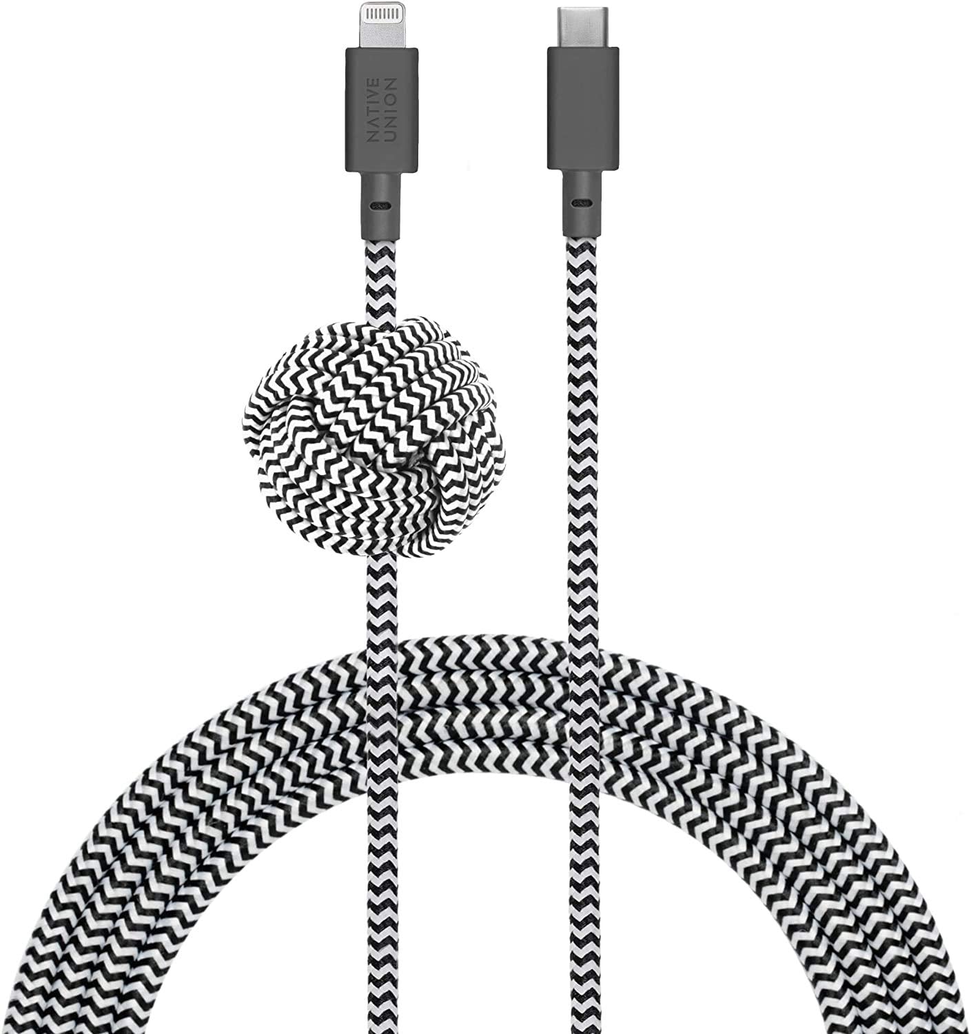 Native Union Night Cable - 10ft Ultra-Strong Reinforced Durable USB-C to Lightning [MFi Certified] Charging Cable with Weighted Knot Compatible…