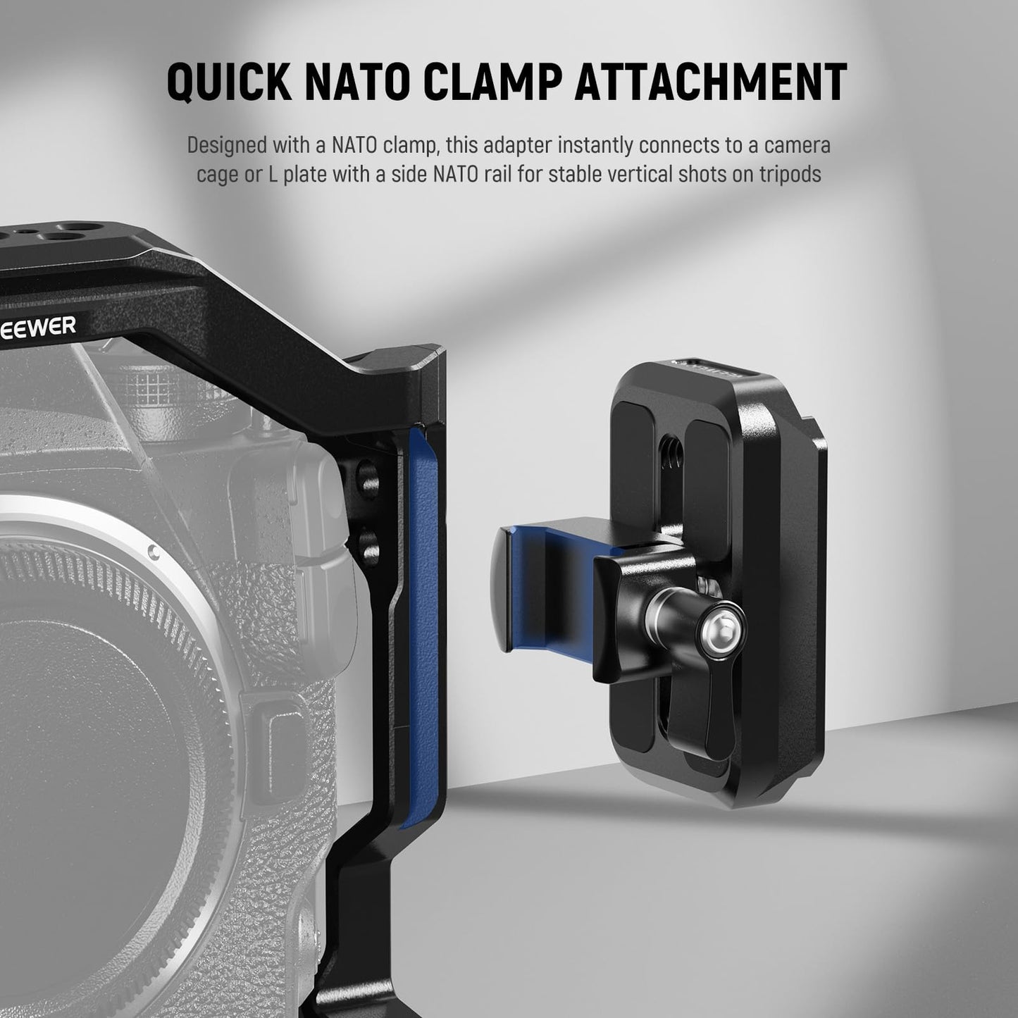 NEEWER NATO Clamp to Arca Type Quick Release Plate Adapter, Compatible with DJI RS4 RS4 PRO RS 3 RS 3 PRO RS 2 RSC 2 Gimbal Tripod Video Head SmallRig