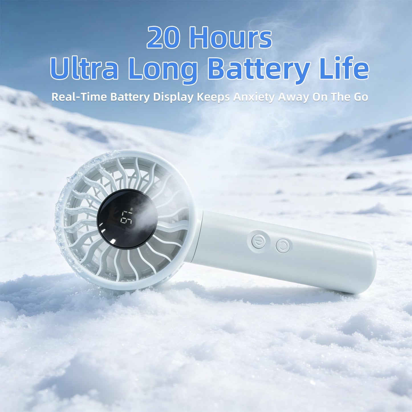 choafanlife Mini Handheld Turbo Fan,180° Swivel Head, High Speed Mini Fan with 5 Speeds, 4000mAh USB-C Rechargeablem,LED Digital Display, Quiet