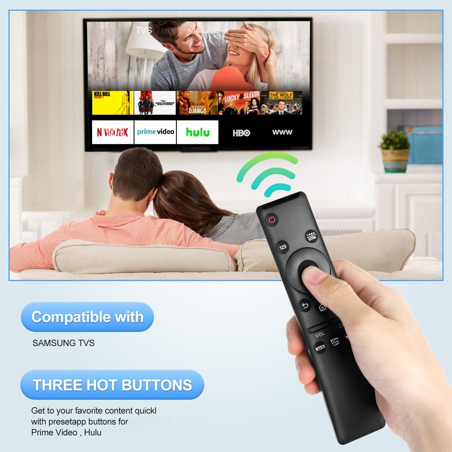 Universal Smart Tv Remote Control for Samsung LCD LED UHD HDR QLED SUHD Frame Curved HDTV 4K 8K 3D Smart TVs