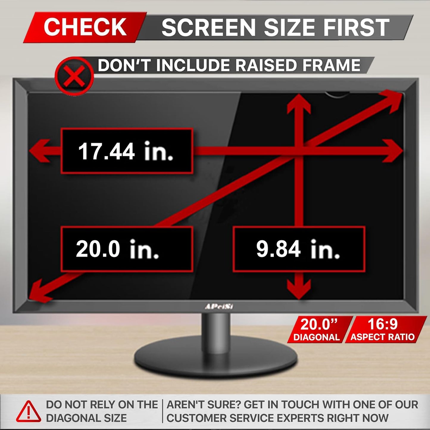 APeiSi [2 Pack] 20 Inch Privacy Screen Filter for Widescreen 16:9 Monitor | Privacy Shield | Anti-Glare |Anti-SPY | Anti-Blue light | Eye Protection |