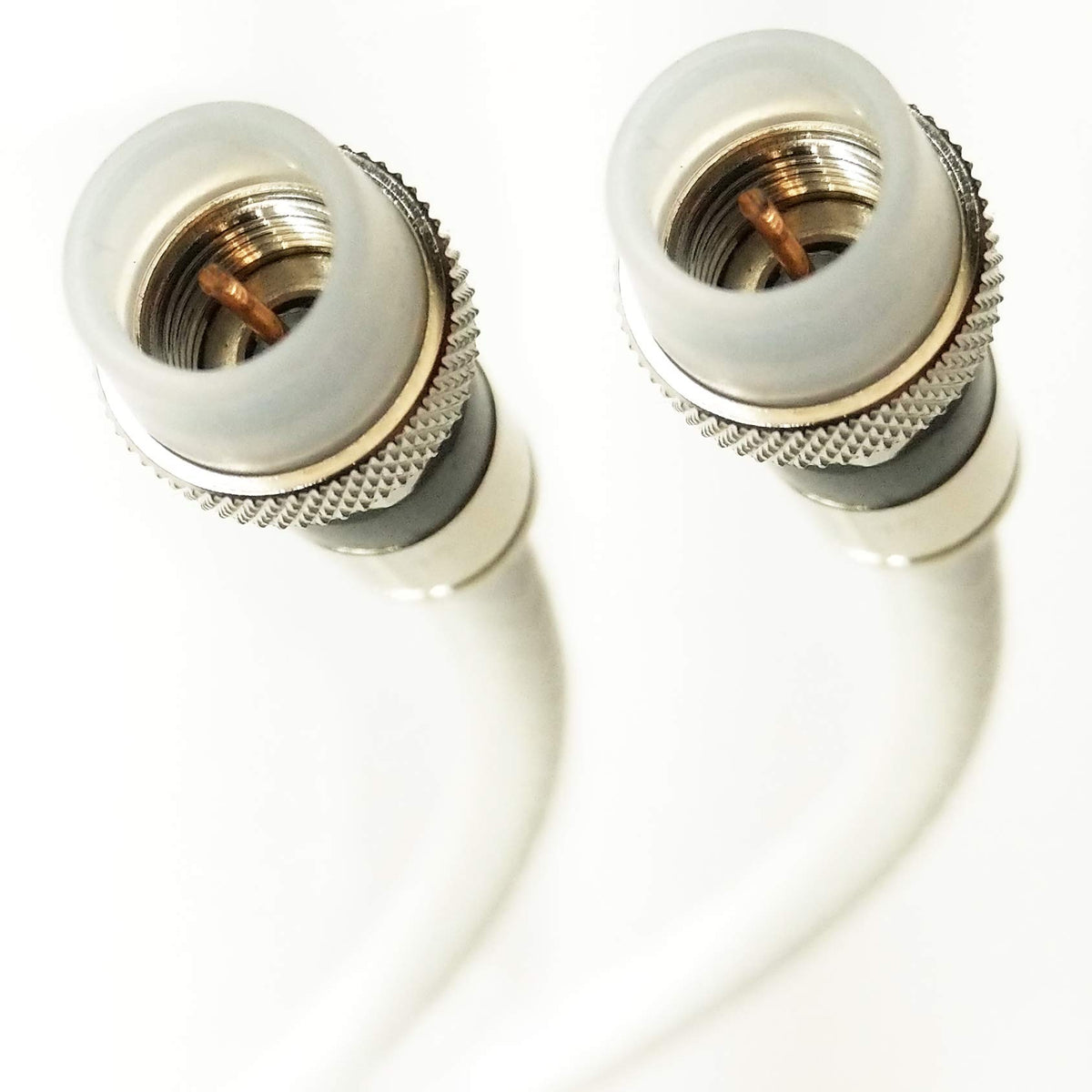 PHAT SATELLITE INTL - 150ft White, 3GHz Dual RG6 Coaxial Cable, Weather Seal Anti Corrosion Nickel Plated Brass Connectors, UL ETL DIGITAL HD OTA ANTENNA, Assembled in USA