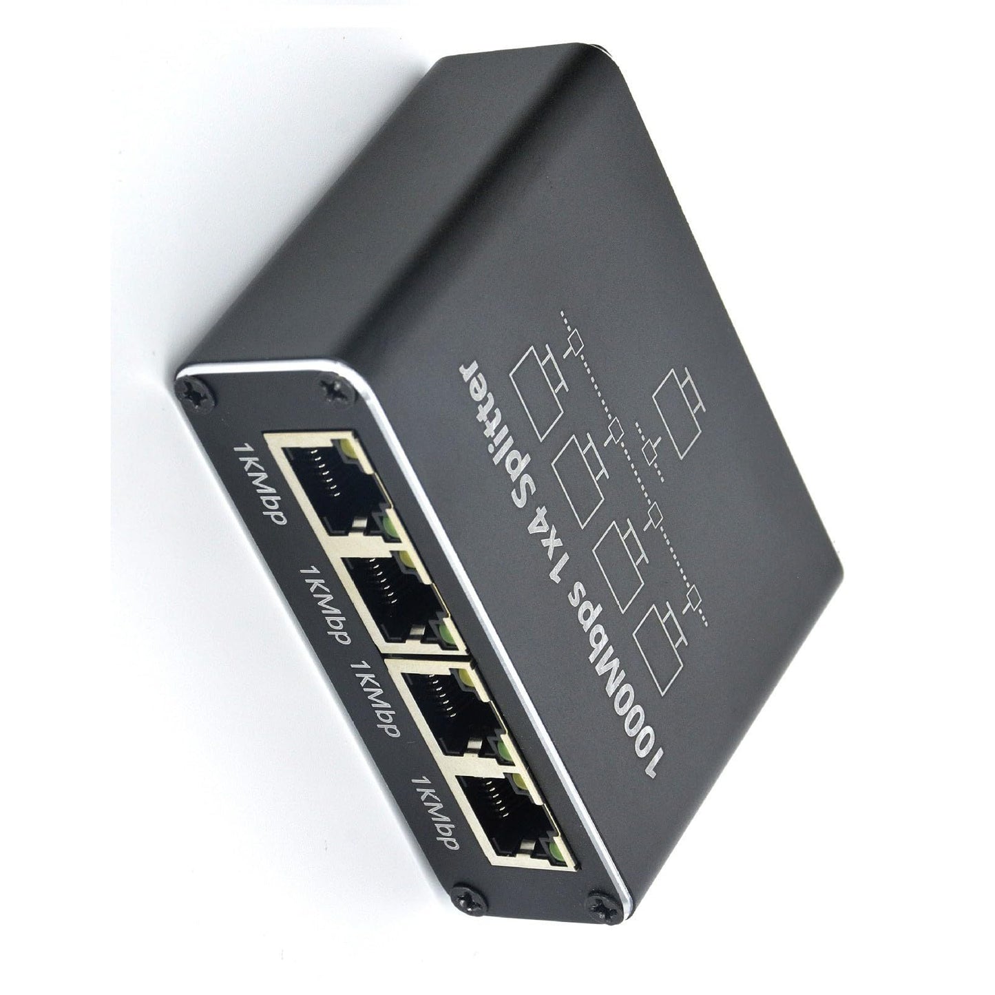 AOOOWER Splitter 1 to 2 3 4 1000Mbps Ethernet Splitter with Type C Power Cable Gigabit Switches for Computer, Hubs, Routers