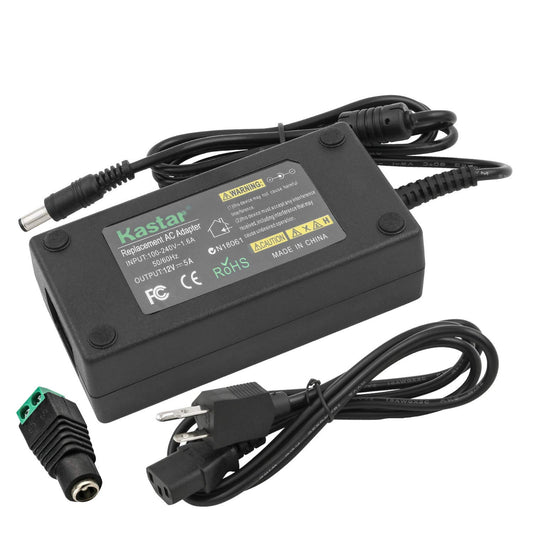 Kastar AC Adapter, Power Supply LCD 12V 5A 60W for Benq LCD Monitor FP2081 FP450 FP547 FP553 FP557 FP563 FP567 FP581 FP581 FP591 FP731, 5050 3528 RGB…