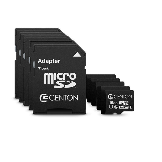 Centon Eelctronics MP Essential Micro SDHC Card, Ultimate Memory Card for Phones, Tablets, Cameras, and More, UHS1, 16GB, 5 Pack Bulk w/Adapter