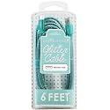 Liquipel Powertek Micro USB Charger Cable for Cell Phones & Electronic Devices, 6FT (Mint)