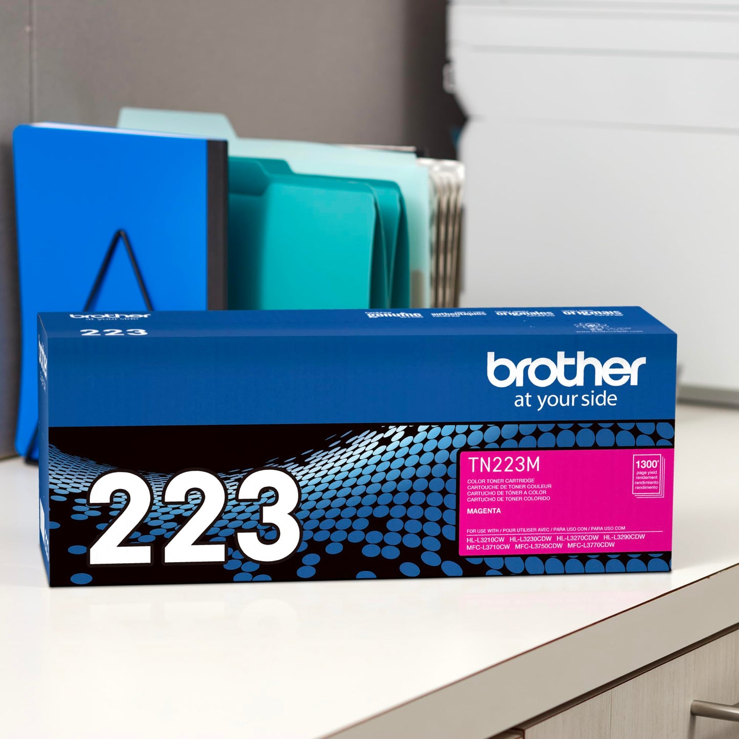 Brother Genuine TN223M Standard Yield Magenta Toner Cartridge (TN223 Series) (for use with HL-3210CW, HL-3270CDW, HL-3230CDN, MFC-L3770CDW