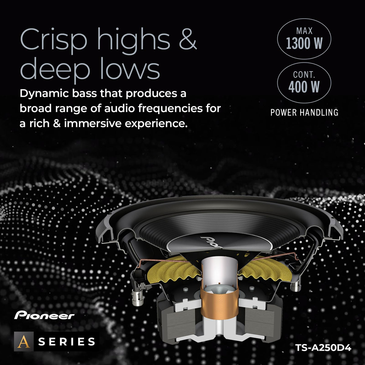 PIONEER A-Series TS-A250D4 10" Subwoofer 1300W Max