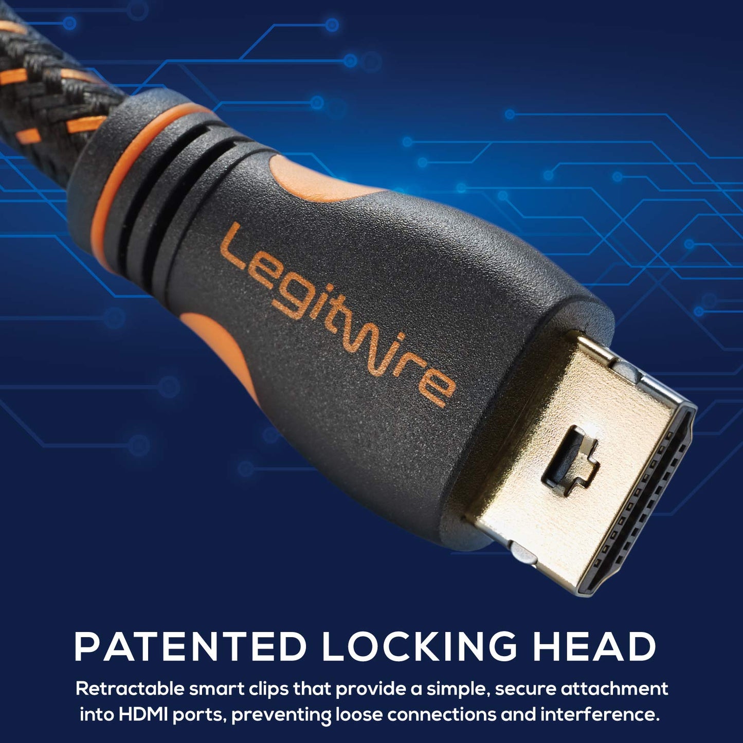 LegitWire 10 ft 4K High Speed HDMI Cable - 18Gbps HDMI 2.0 (4K @ 60hz HDR UHD 4:4:4 Chroma) - Ethernet - Locking Head - Deep Color Ultra HD with ARC