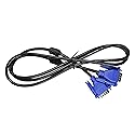 HQRP 5ft / 1.5m VGA/SVGA/Super VGA 15-pin HD15 (M/M) Cable/Cord for TV, PC Monitor, LCD Monitor, Projector, Display