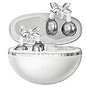 BEVCEFCC Clip-On Wireless Bluetooth Earbuds with Stylish Earrings Design, Lightweight Comfort, 48H Playtime for Women (White)