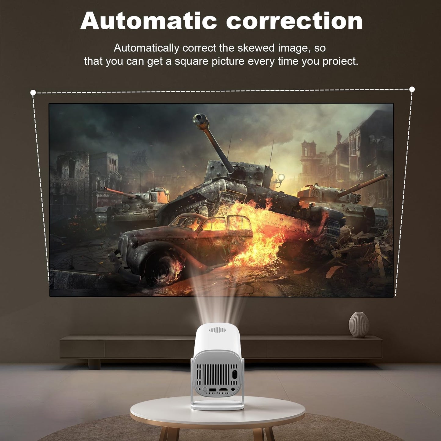 Celendor Mini Projector with WIFI 6 4K 1080P Support Auto Focus Portable Projector Compatible for Laptop, PC, Smartphone