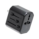 AT&T Professional 12W Universal Travel Adapter with Multi-Port USB-C and USB-A International Power Compatibility USA EU UK AUS Plug Options Black