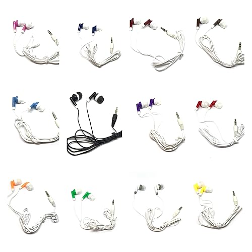 TFD Supplies Wholesale Bulk Earbuds Headphones 100 Pack for iPhone, Android, MP3 Player - Mixed Colors