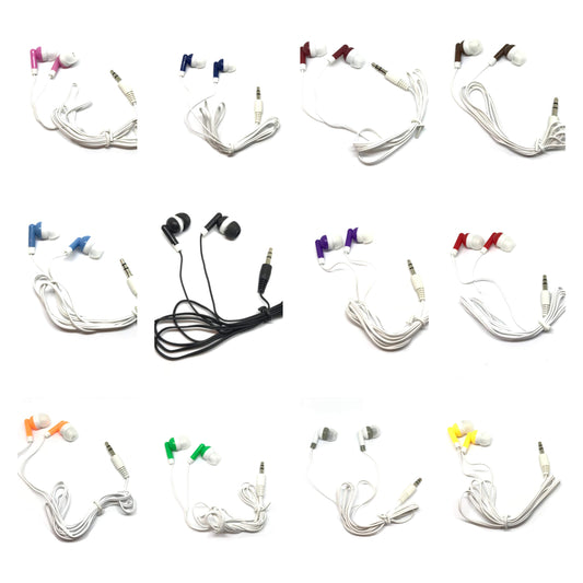 TFD Supplies Wholesale Bulk Earbuds Headphones 100 Pack for iPhone, Android, MP3 Player - Mixed Colors
