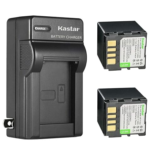 Kastar 2-Pack Battery and AC Wall Charger Replacement for JVC GZ-MG20US GZ-MG21 GZ-MG21AA GZ-MG21AC GZ-MG21AH GZ-MG21E GZ-MG21EK GZ-MG21EX GZ-MG21EY