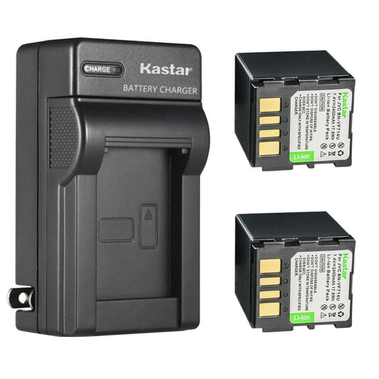 Kastar 2-Pack Battery and AC Wall Charger Replacement for JVC GZ-MG20US GZ-MG21 GZ-MG21AA GZ-MG21AC GZ-MG21AH GZ-MG21E GZ-MG21EK GZ-MG21EX GZ-MG21EY
