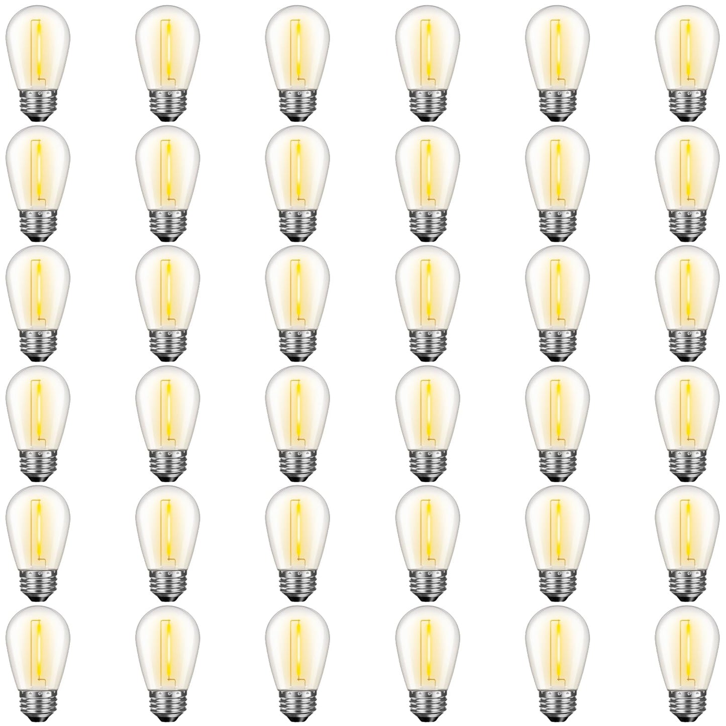 GvvooHome 36 Pack S14 LED Bulbs for Outdoor String Lights, Shatterproof Replacement Edison Bulbs for Patio String Lights Outdoor Waterproof, Warm