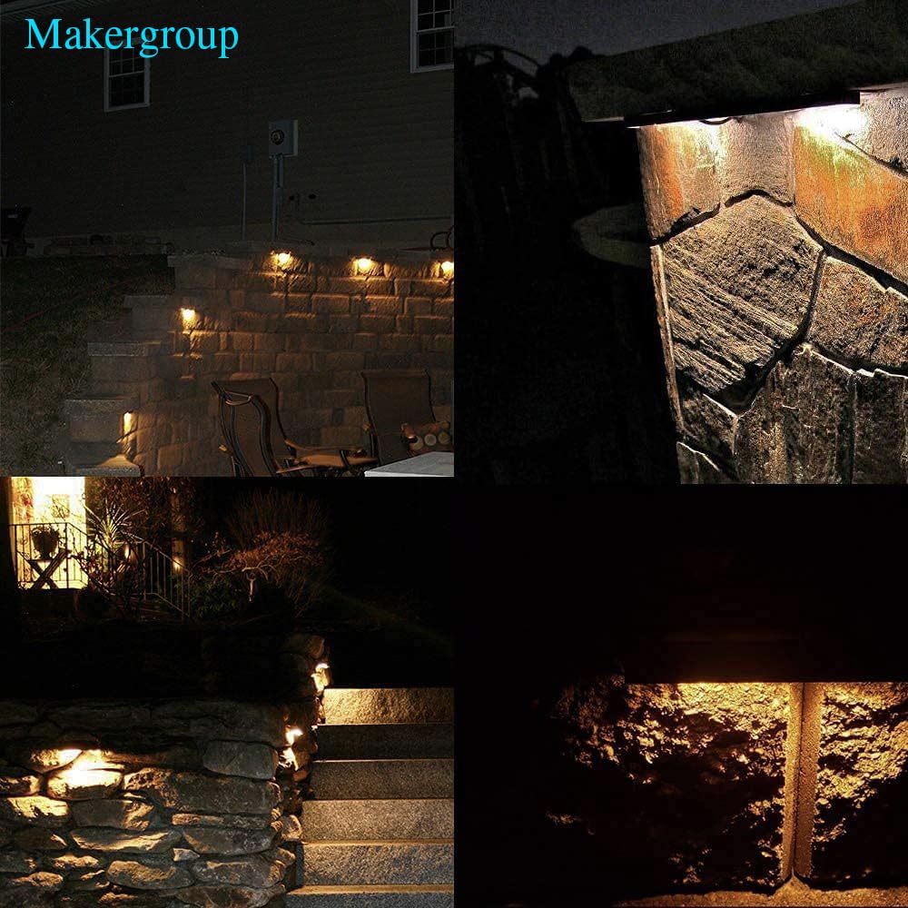 Makergroup LED Deck Lights 12V Low Voltage 7" Hardscape Lights Perfect for Outdoor Kitchen Landscape Lighting Step Deck Paver Rock Lights Retaining