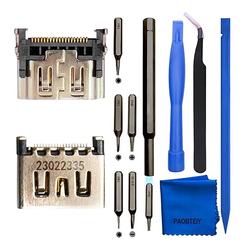 PAOBTEIY 2pcs HDMI Port Replacement for Playstation 5 With 10-in-1 Kits, HDMI Display Socket Connector Jack for Sony PS5