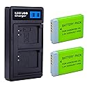 2-Pack NB-13L Battery with USB-C Dual Charger Compatible with Canon PowerShot G7 X Mark II, G7 X, G1 X Mark III, G5 X, G5X Mark II, G9 X, G9 X Mark