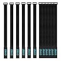 12 Packs Fastening Cord Wrap 1 x 24 Inches Hook and Loop Cinch Straps, EFFIET Adjustable Adhesive Extension Hose Storage Strap, Securing Bike Sleeping