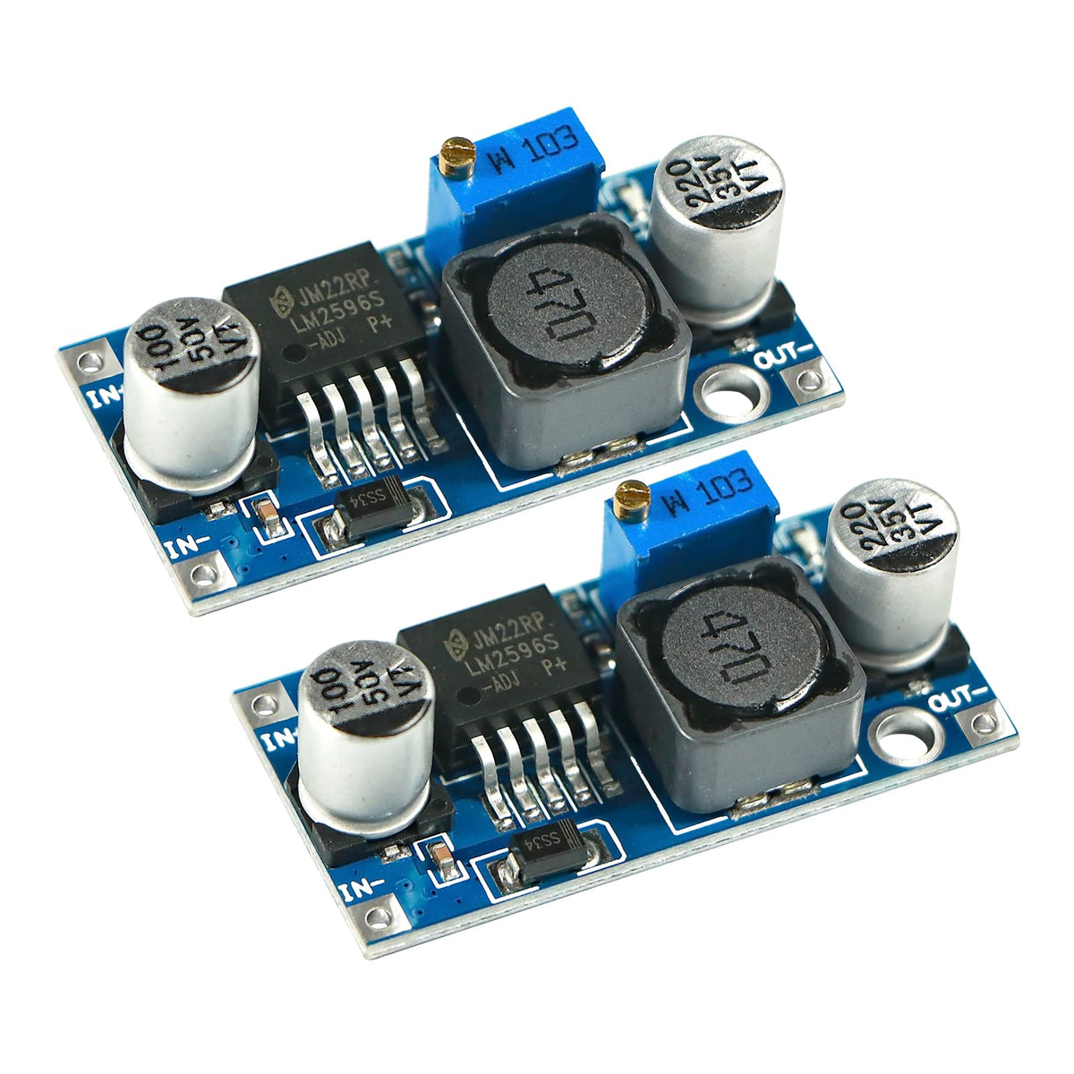 DC-DC Buck Converter Power Module 3A Adjustable Step-Down LM2596 Voltage Regulator 24V to 12V 5V 3V(2pcs)
