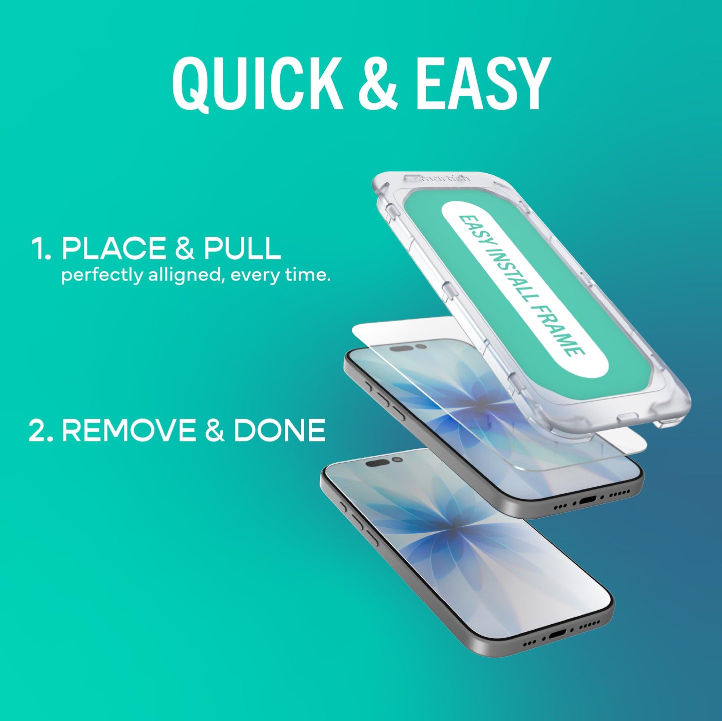 Smartish® iPhone Air Screen Protector - 2-Pack Tempered Glass Screen Protectors + Cleaning Kit - Tuff Sheet - 9H Easy Install Frame [Scratch