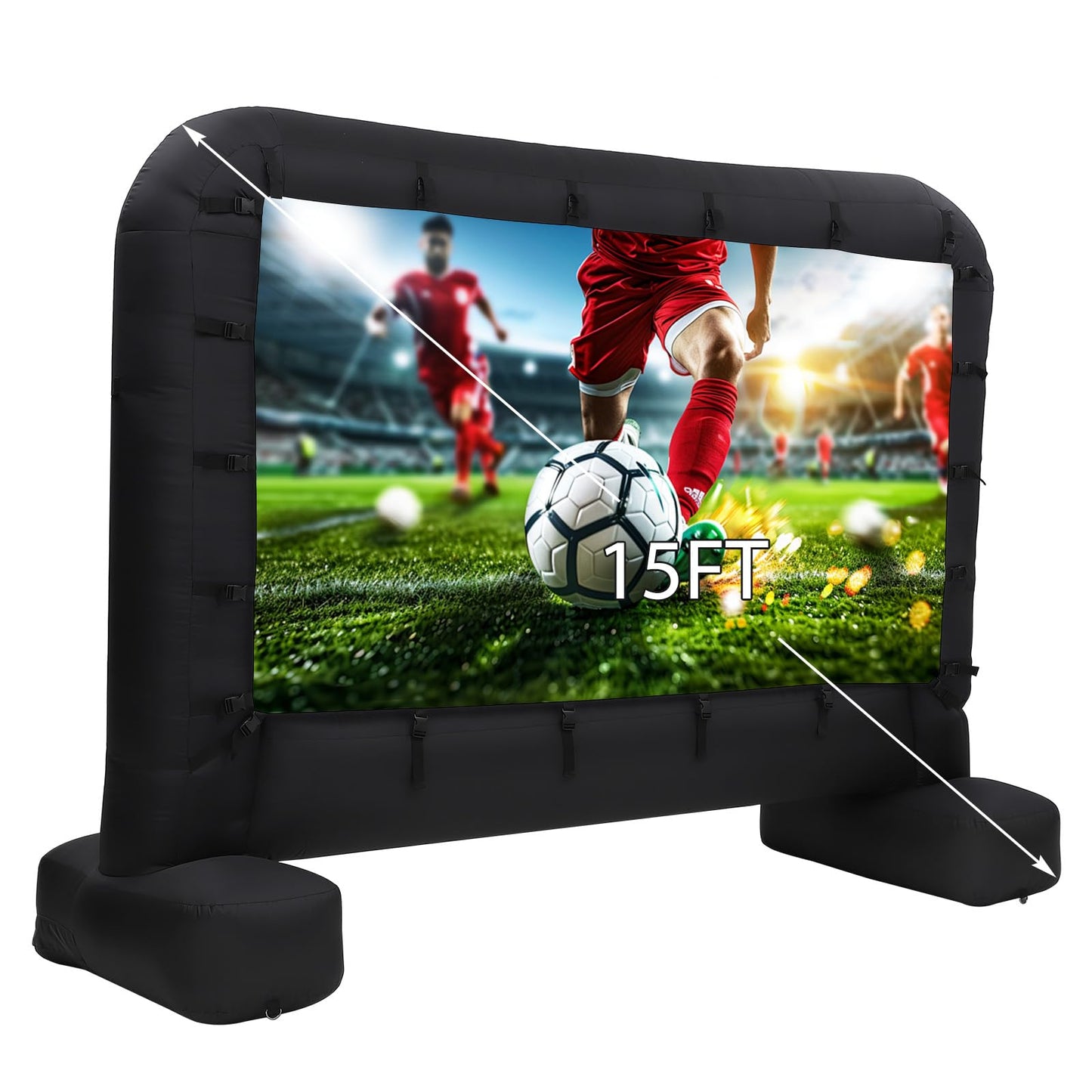 GarveeTech 15 ft Inflatable Projector Screen, Outdoor Movie Screen Support With Quiet Air Blower and Storage Bag Support Front and Rear Projection