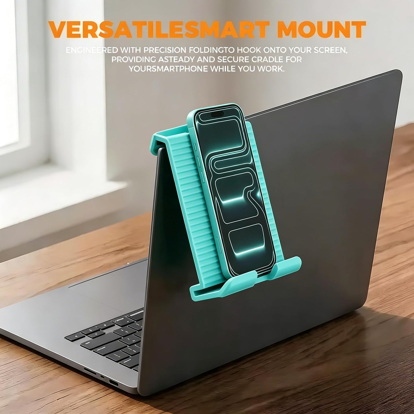 ZURCAS Flexible Silicone Aluminum Phone Holder Tablet Stand with Charging Port Design, Foldable Airplane Laptop/Phone Stand for Home Office Travel