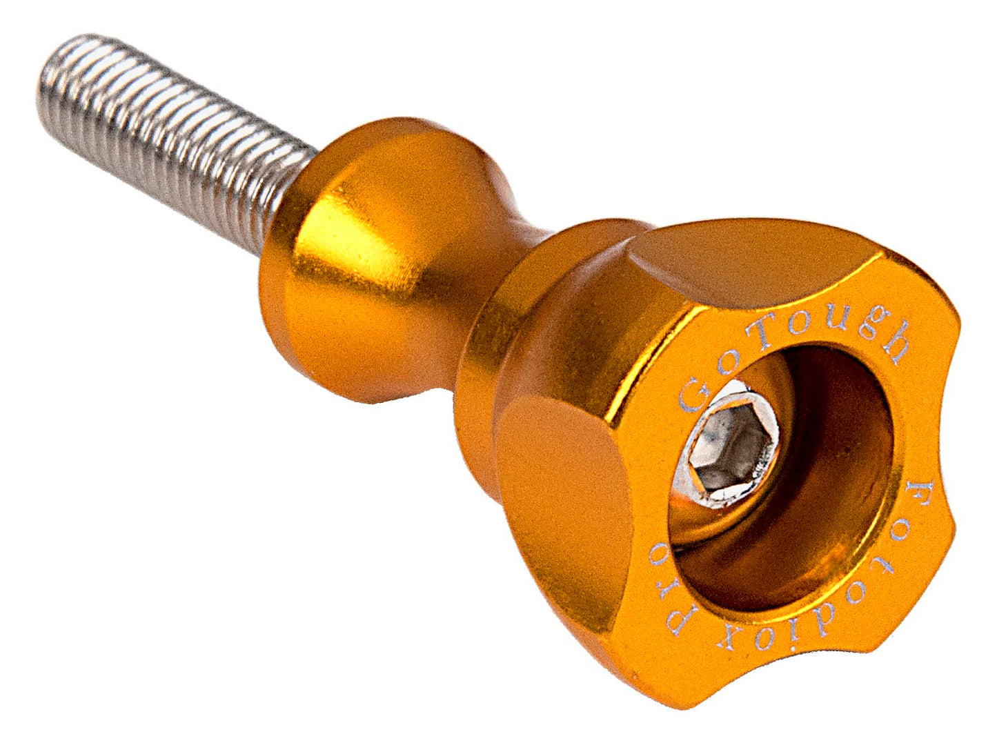 GoTough 25mm Gold Metal Thumbscrew Compatible with GoPro HERO3, HERO3+, HERO4, HERO5, HERO6, HERO7 2-Prong Mounting System