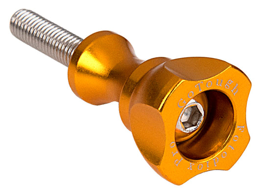 GoTough 25mm Gold Metal Thumbscrew Compatible with GoPro HERO3, HERO3+, HERO4, HERO5, HERO6, HERO7 2-Prong Mounting System