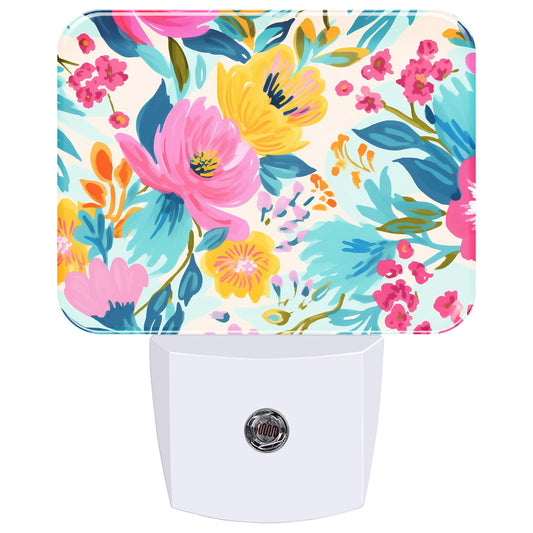 AKKAVNIA Night Light Blooming Flowers Plug-in Wall LED Night Lamp with Dusk-to-Dawn Smart Sensor Lamp for Adult Bedroom Living Room Hallway Kitchen