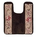 Popular Bath Contour Bath Rug, Larissa Collection, 23" x 10.5", Rose Design