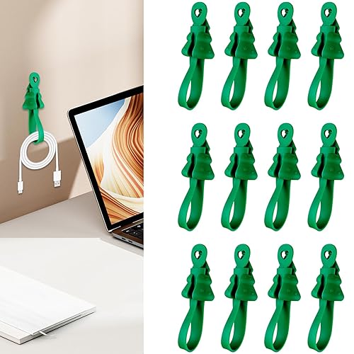 XGJUCE 12 Pcs Appliance Cord Organizer, Silicone Cord Bundlers, No Tools Cord Bundler for Hanging Electrical Cables, Self-Adhesive Design for Quick