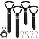Hanging Extension Cord Holder - 4Pack 22" 35" Handle Wrap Straps with S Hooks Heavy Duty Garage Organizer Tool Hangers - Garden Hose Power Electrical