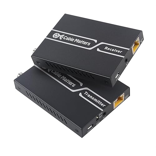 Cable Matters 4K HDMI Extender Balun with 4K60Hz & HDR up to 200 Feet, Wall Mount HDMI Over Ethernet Extender - Support Local Monitor Loop-Out, Black