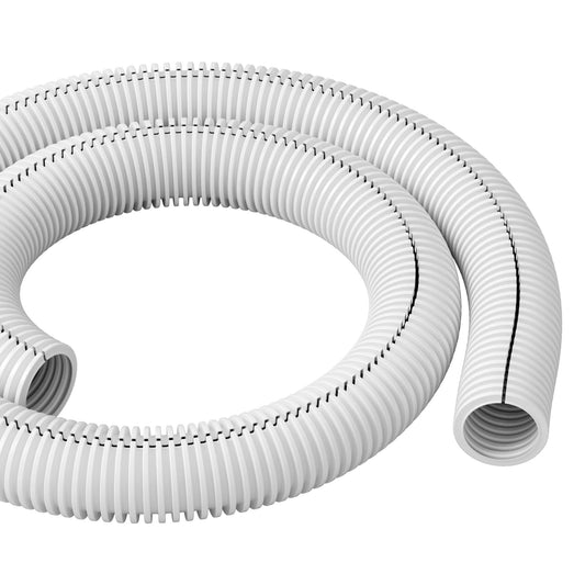 D-Line White 43in Cable Sleeve, Flexible Wire Protector Tubing, Split Electrical Conduit, Plastic PC Cable Management Tube, Cord Sheath, TV Loom