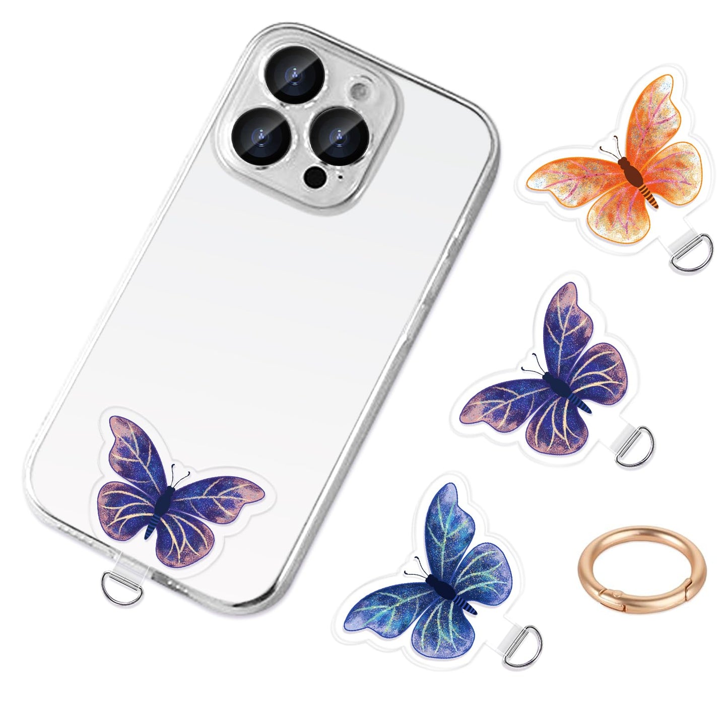 Casecond Phone Tether Tab 3 Pcs Universal Phone Lanyard Case Patch Without Adhesive with 1 Pc Spring Ring Phone Lanyard Replacement Part Pad for Cell