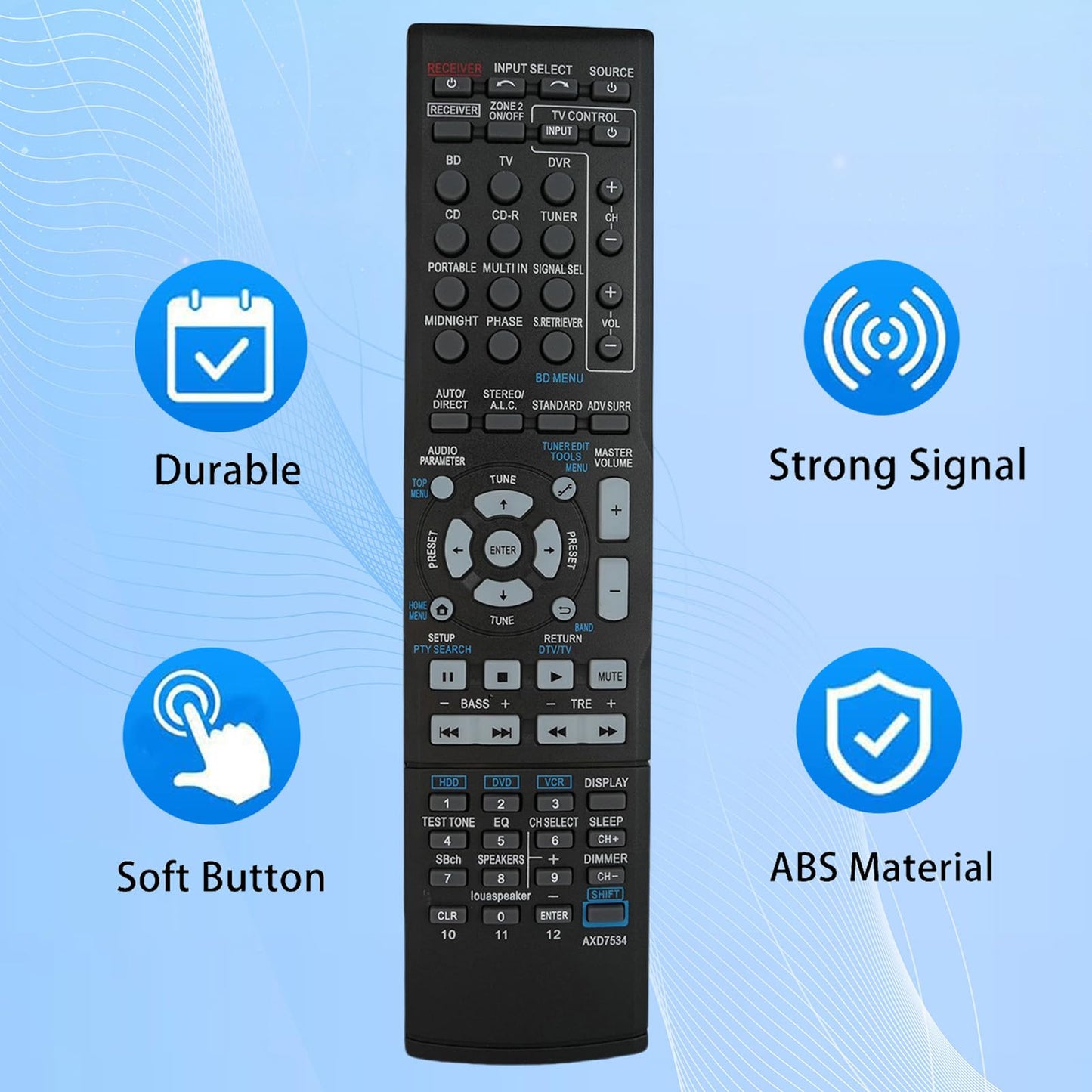 Replaced Remote Control Compatible for Pioneer VSX-300-K VSX-523 VSX-821-K VSX-1124 Home Theater AV A/V Audio/Video Receiver System