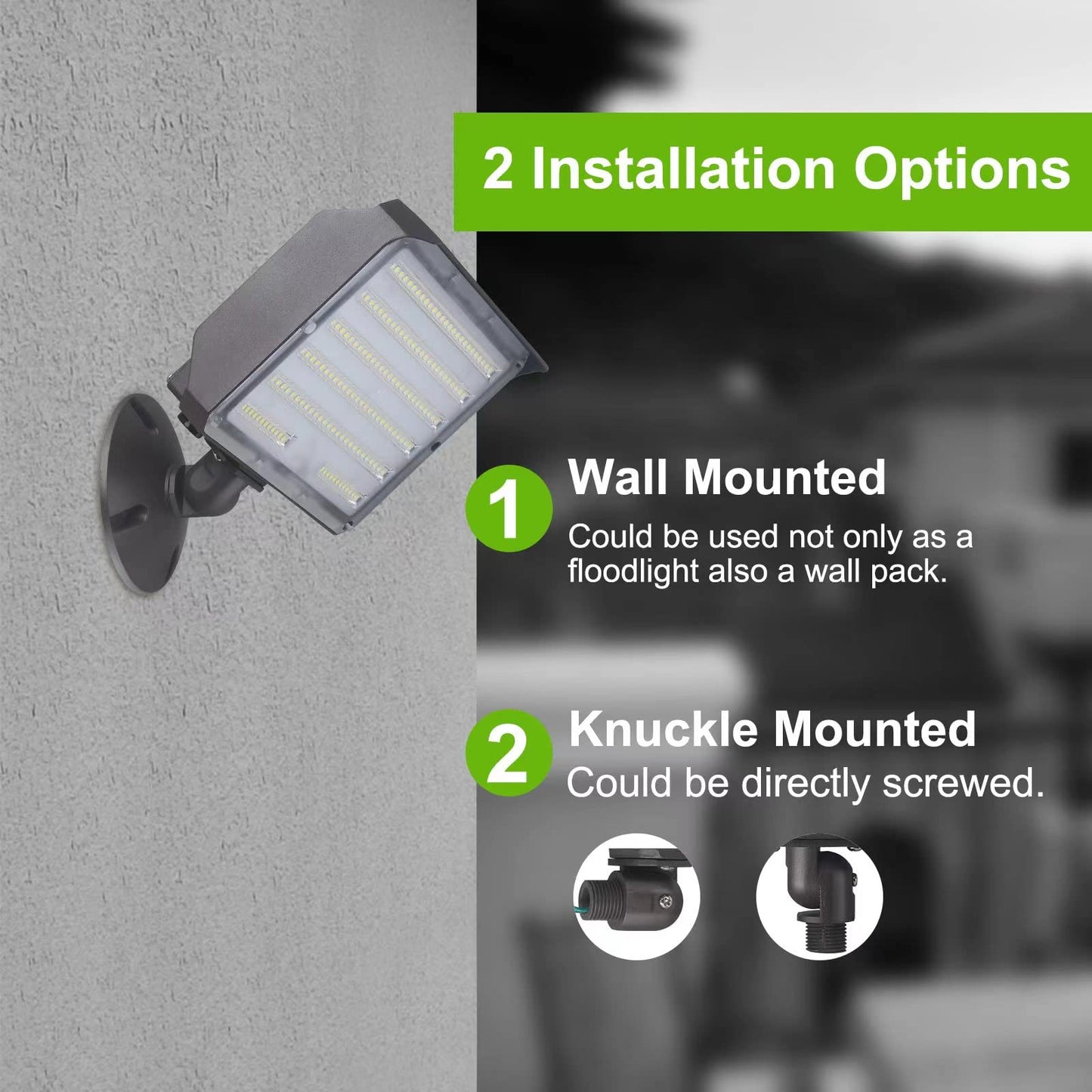 Paktonvo 100W LED Flood Light with Knuckle, Outdoor Flood Light Dusk to Dawn Photocell 5000K 14000lm AC100-277V Equivalent 1000W, ETL Waterproof Wall