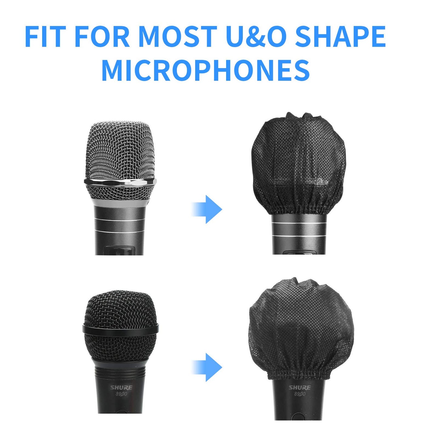 240pcs (120 pairs) Mic Covers Disposable Non-Woven, Individually Wrapped Mic Cover For Sanitary Mic Covers Disposable For Mic Microphone Windscreen &