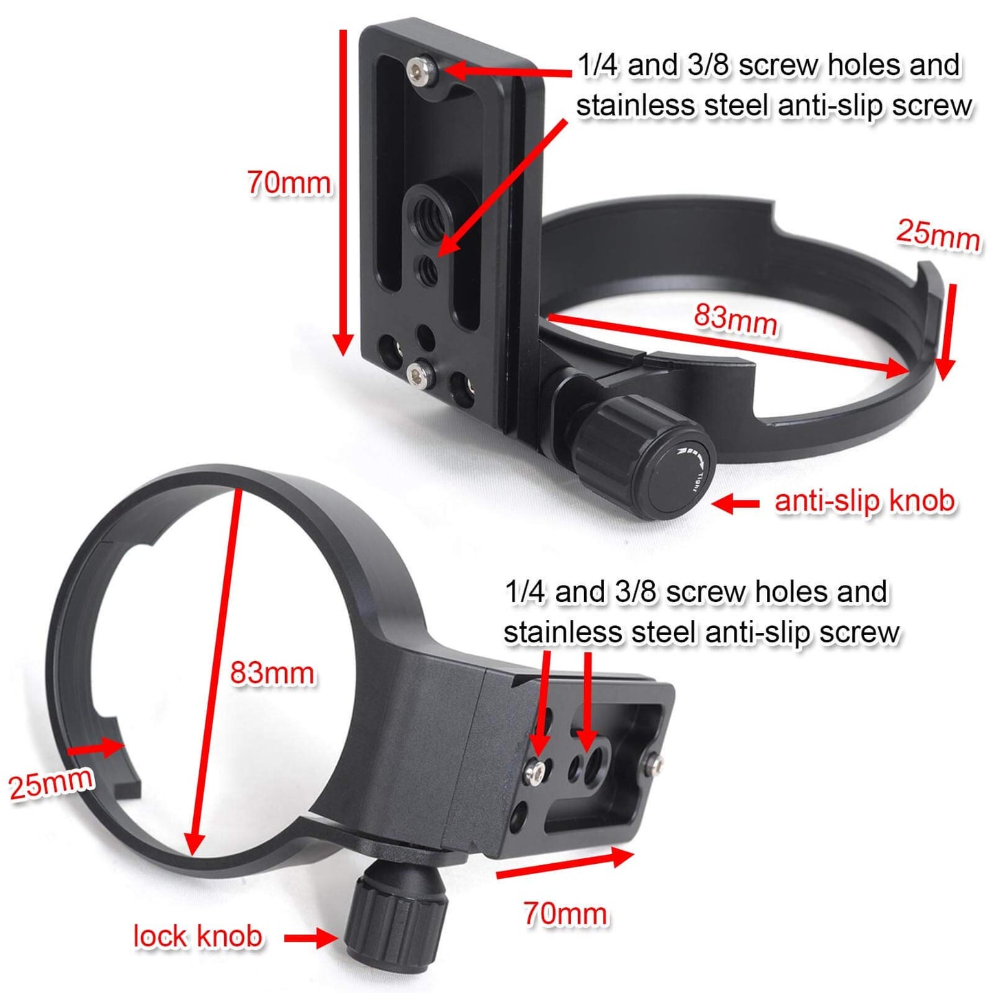 iShoot CNC Tripod Mount Ring for Sigma 135mm f/1.8 DG HSM Art Lens, Aviation Aluminum Lens Tripod Collar Support Bracket Holder with Quick Release